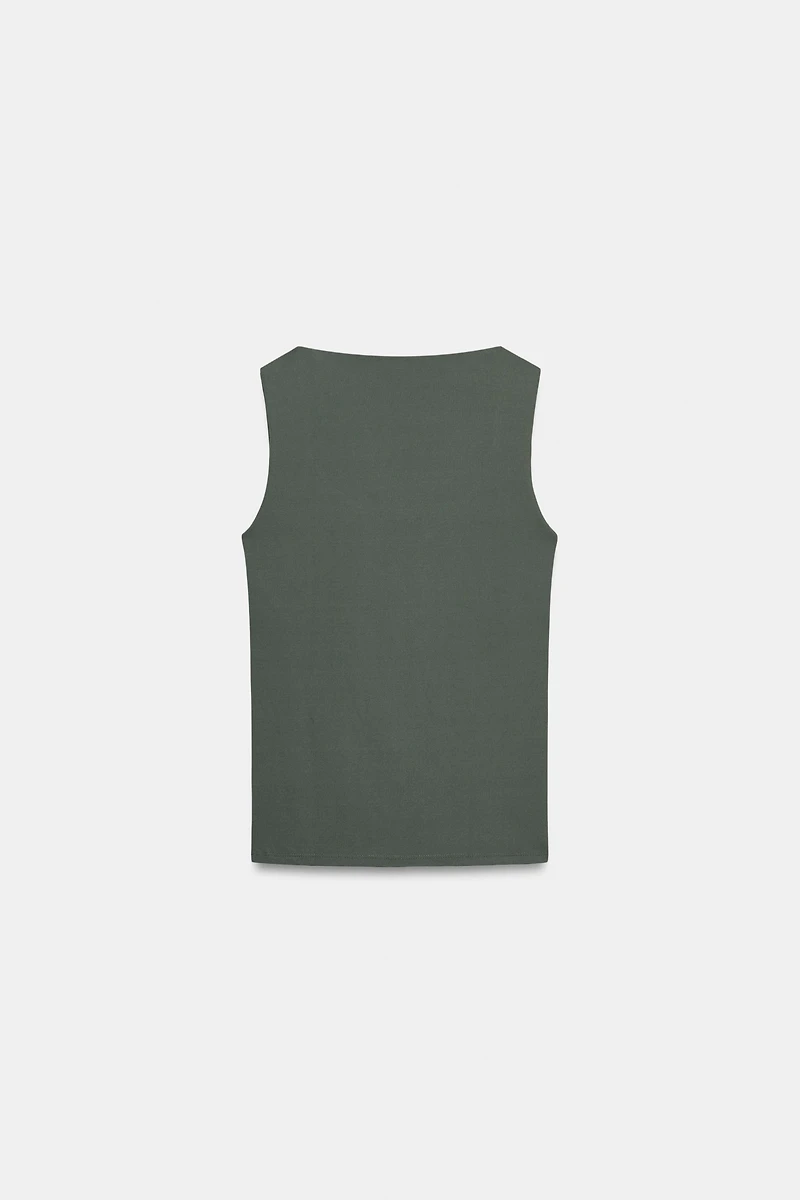 WIDE STRAP POLYAMIDE T-SHIRT