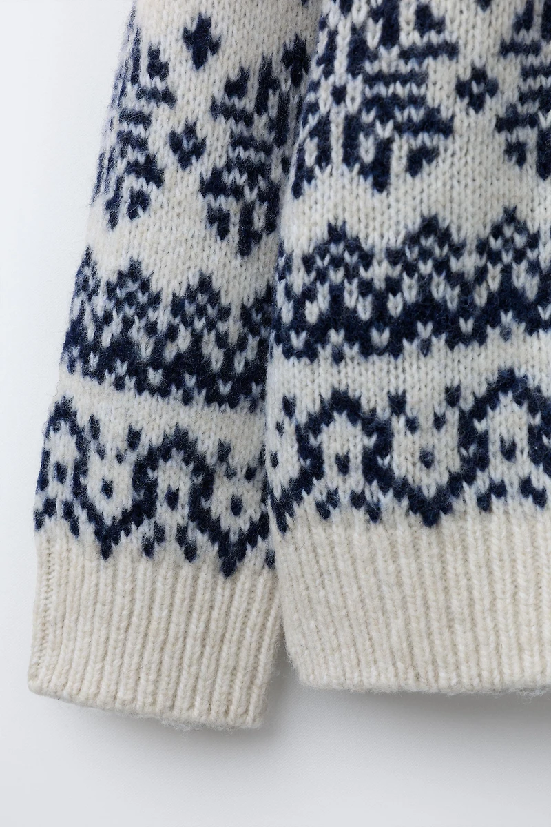 PRINTED WOOL BLEND JUMPER