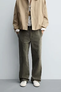 PANTALON COUPE LARGE DÉLAVÉ