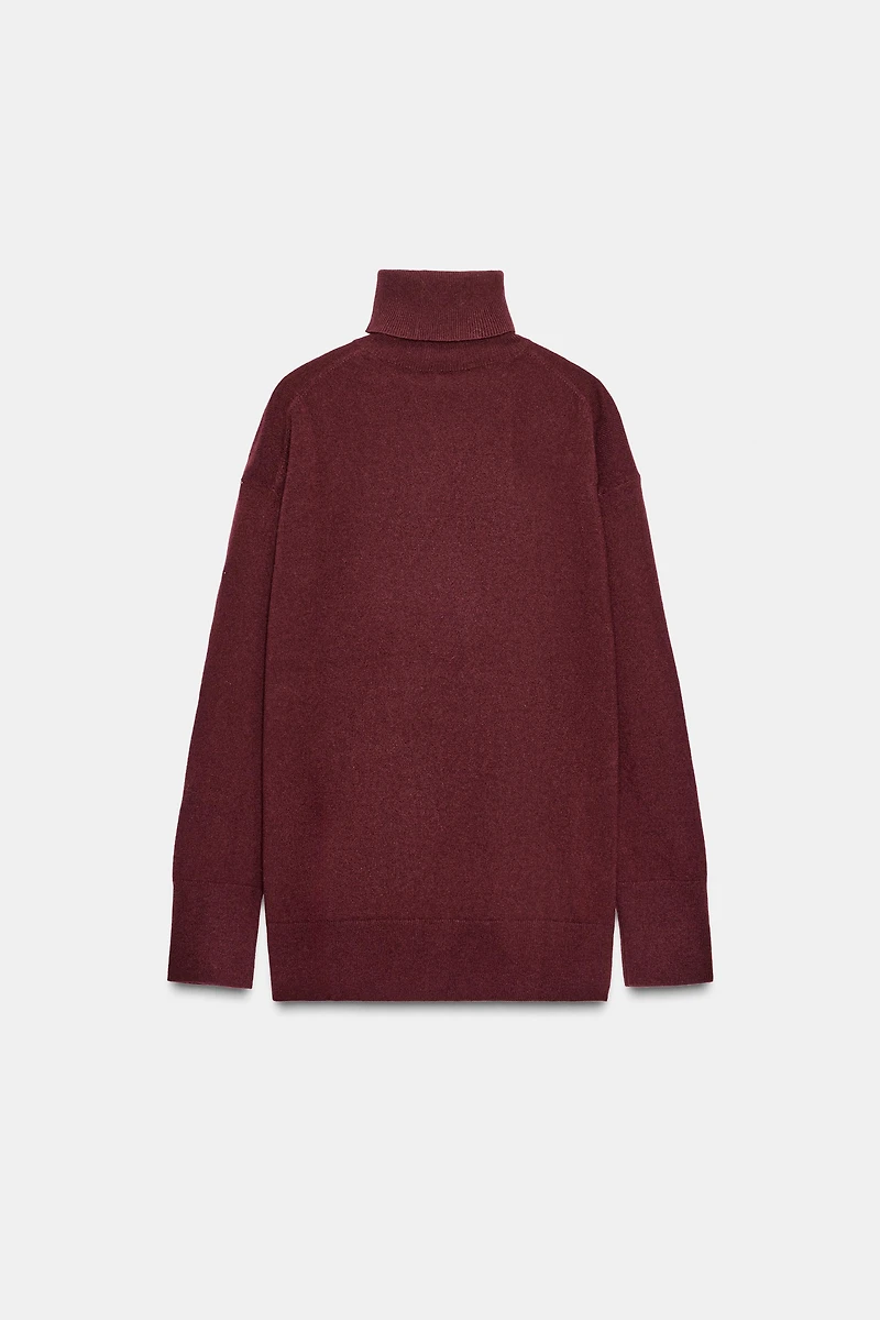 100% WOOL OVERSIZED HIGH COLLAR JUMPER