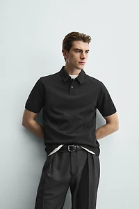 REGULAR FIT TEXTURED POLO