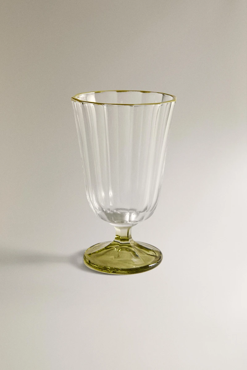 WINE GLASS WITH COLORED RIM