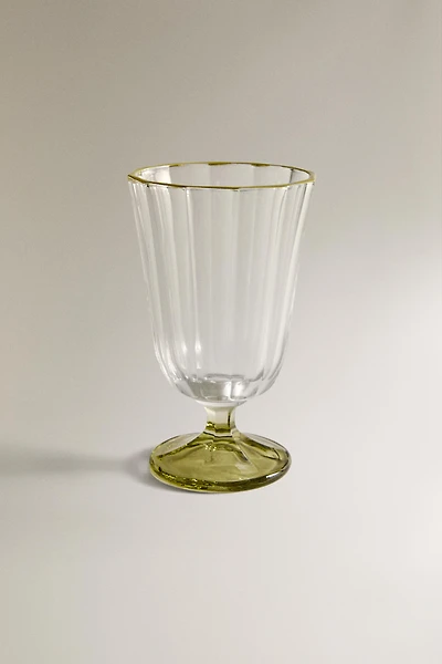 WINE GLASS WITH COLORED RIM