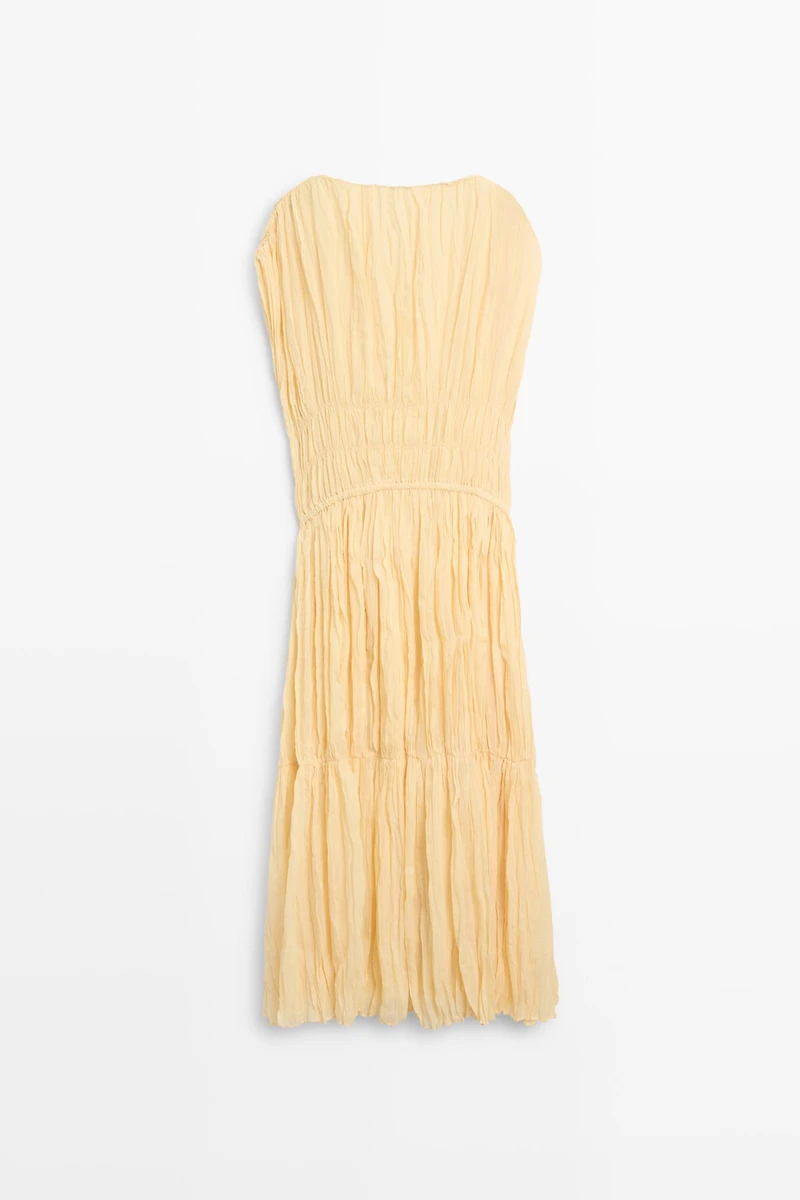 Flowing gathered midi dress