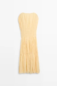 Flowing gathered midi dress