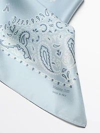 Paisley print 100% silk bandana