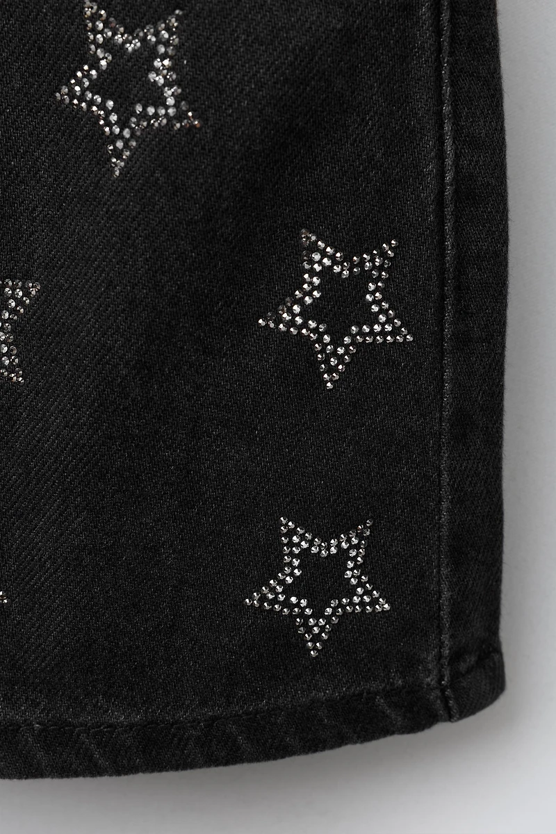 GLITTER STAR DENIM SKIRT