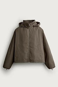 BLOUSON TECHNIQUE CROPPED FIT À CAPUCHE