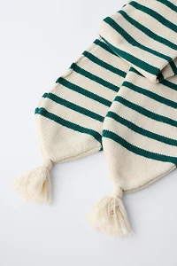 KNIT STRIPED SCARF WITH WOOL