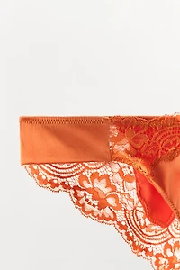SATIN EFFECT LACE PANTIES