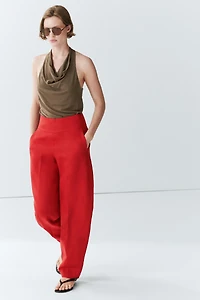 Voluminous linen trousers