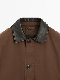 Short parka with collar detail