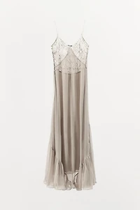 LONG 100% VISCOSE LACE DRESS