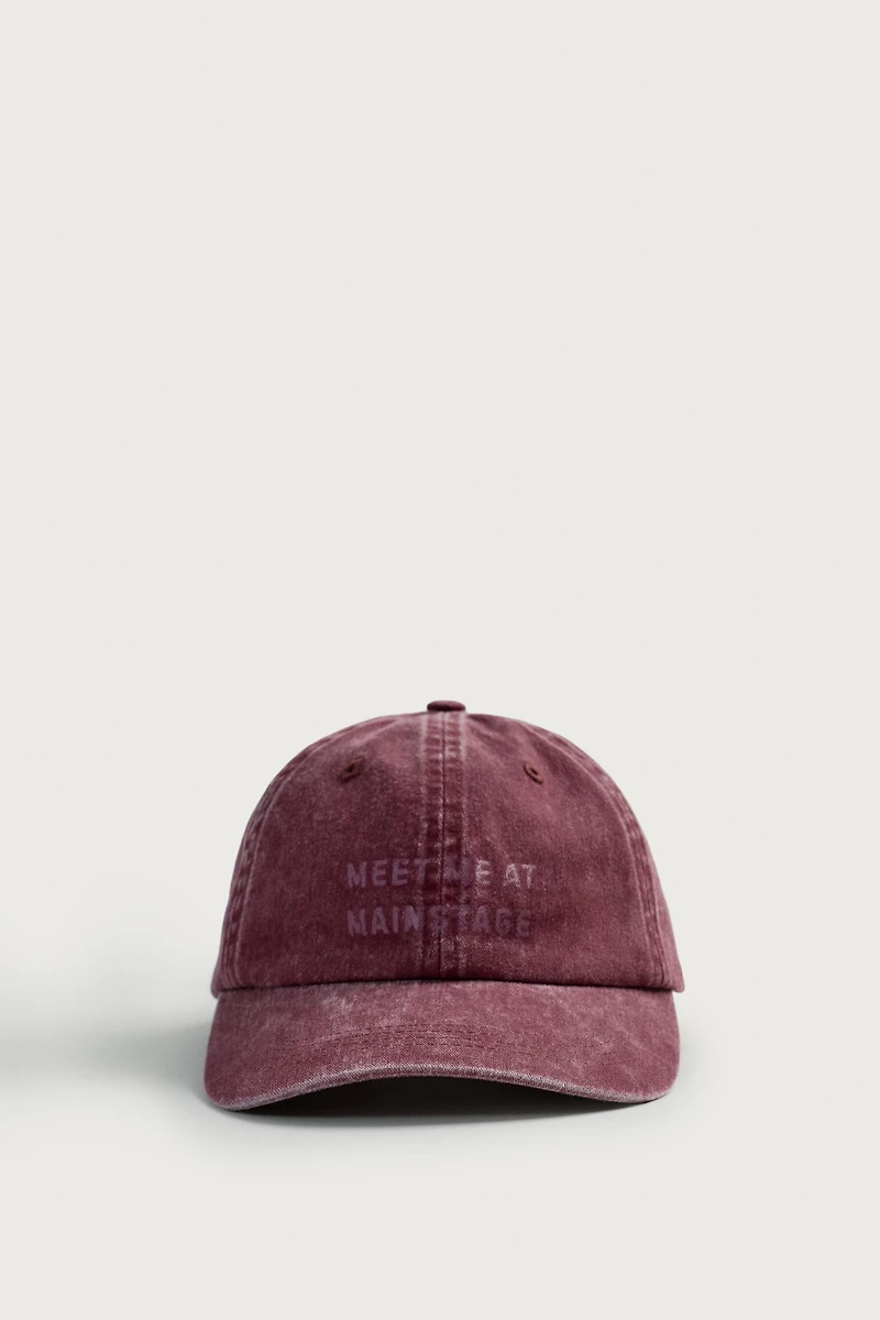 WASHED TEXT PRINT CAP