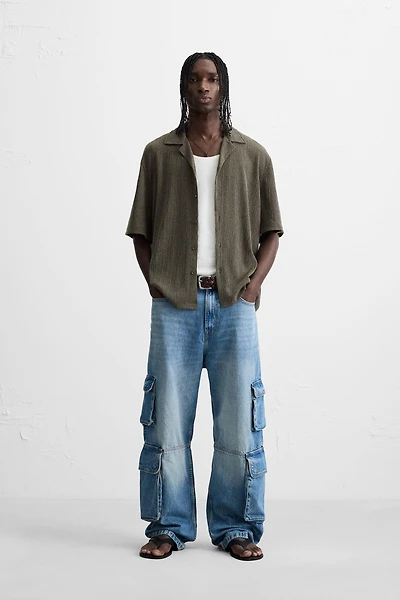 WRINKLED EFFECT TEXTURED SHIRT