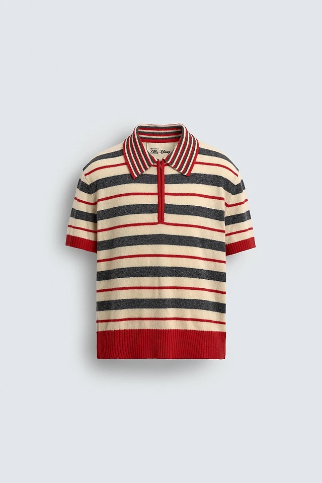 Zara STRIPED KNIT POLO HARRY LAMBERT FOR ZARA X DISNEY Place