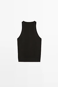 Sleeveless knit halter top