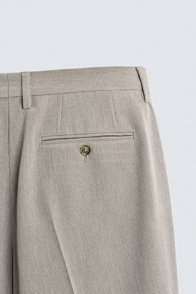 REGULAR FIT TEXTURED SUIT PANTS