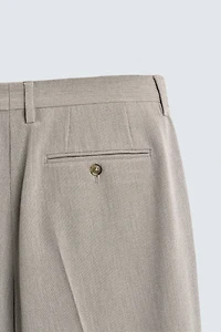 REGULAR FIT TEXTURED SUIT PANTS
