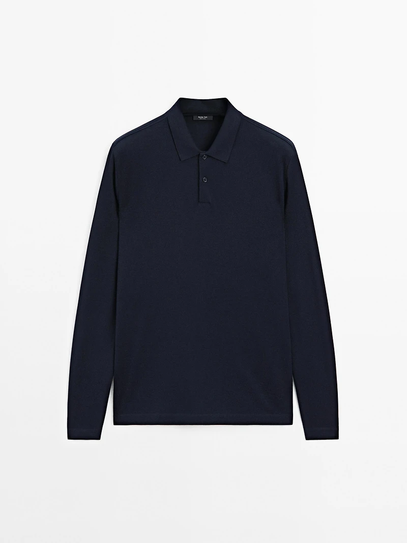 Polo manches longues en piqué mercerisé