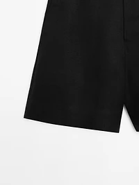 100% linen short Bermuda shorts