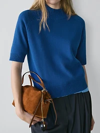 Cotton blend knit sweater
