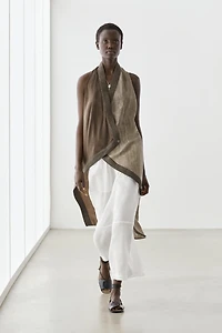 Pantalon fluide à coutures lin