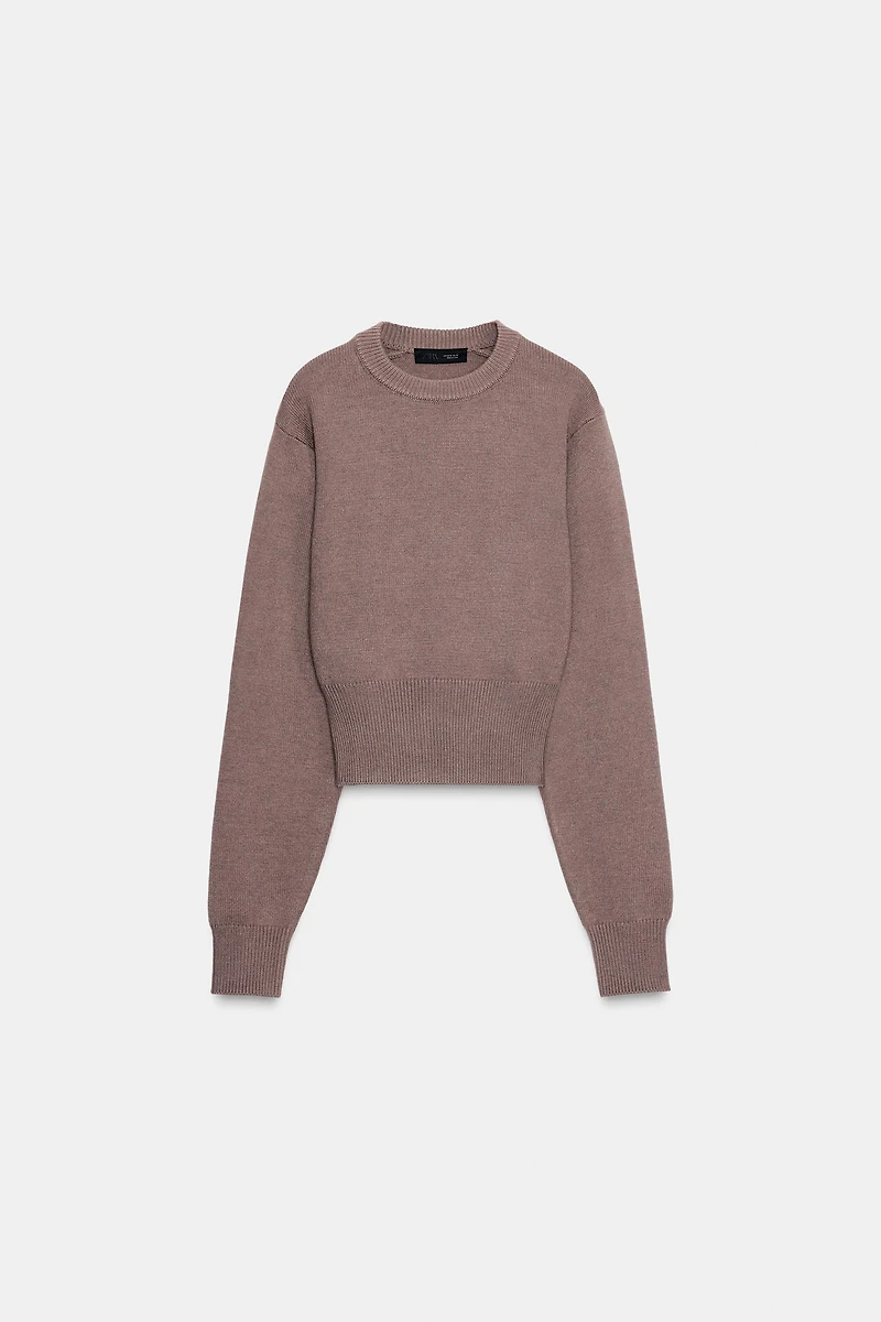 CROPPED BASIC KNIT JUMPER