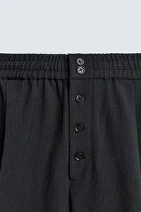 RELAXED FIT PINSTRIPE PANTS