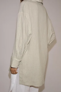 ZW COLLECTION ASYMMETRIC STRIPED SHIRT