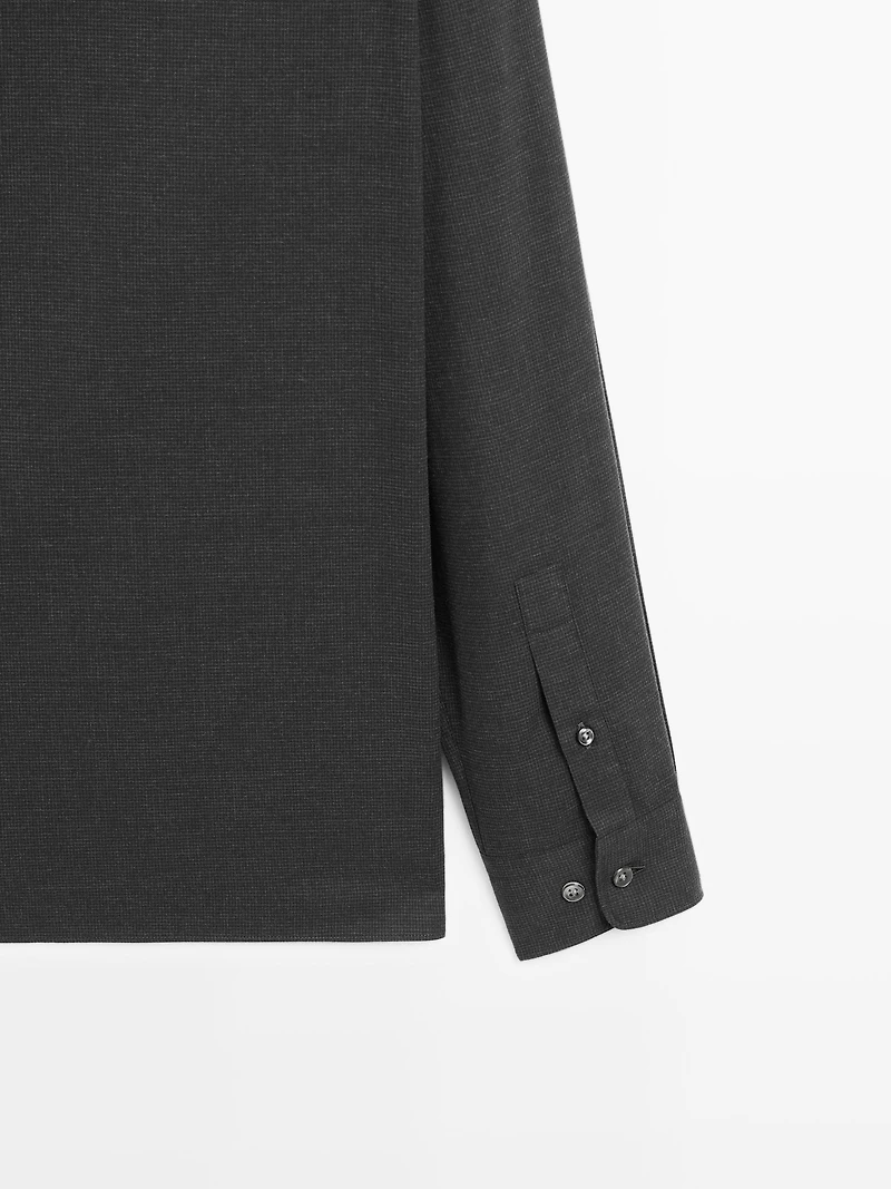 Chemise regular à micro-carreaux