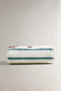 SERVIETTE DE BAIN ENFANT RAYURES CHIEN DE COURSE