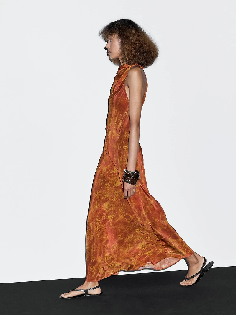 Long flowing printed dress
