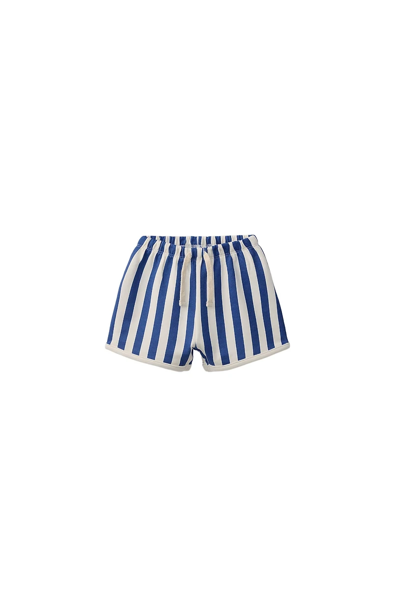TWO-PACK OF STRIPED AND PLAIN BERMUDA SHORTS
