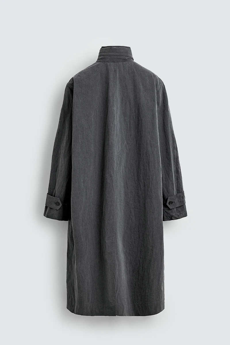 AARON LEVINE X ZARA LIGHTWEIGHT WASHED EFFECT TRENCH COAT