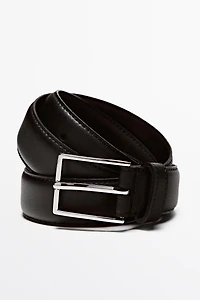Smart nappa leather belt with topstitching