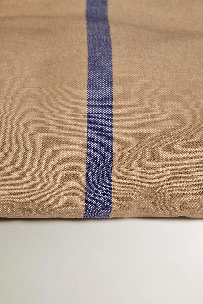 STRIPED LINEN AND COTTON TOPPER