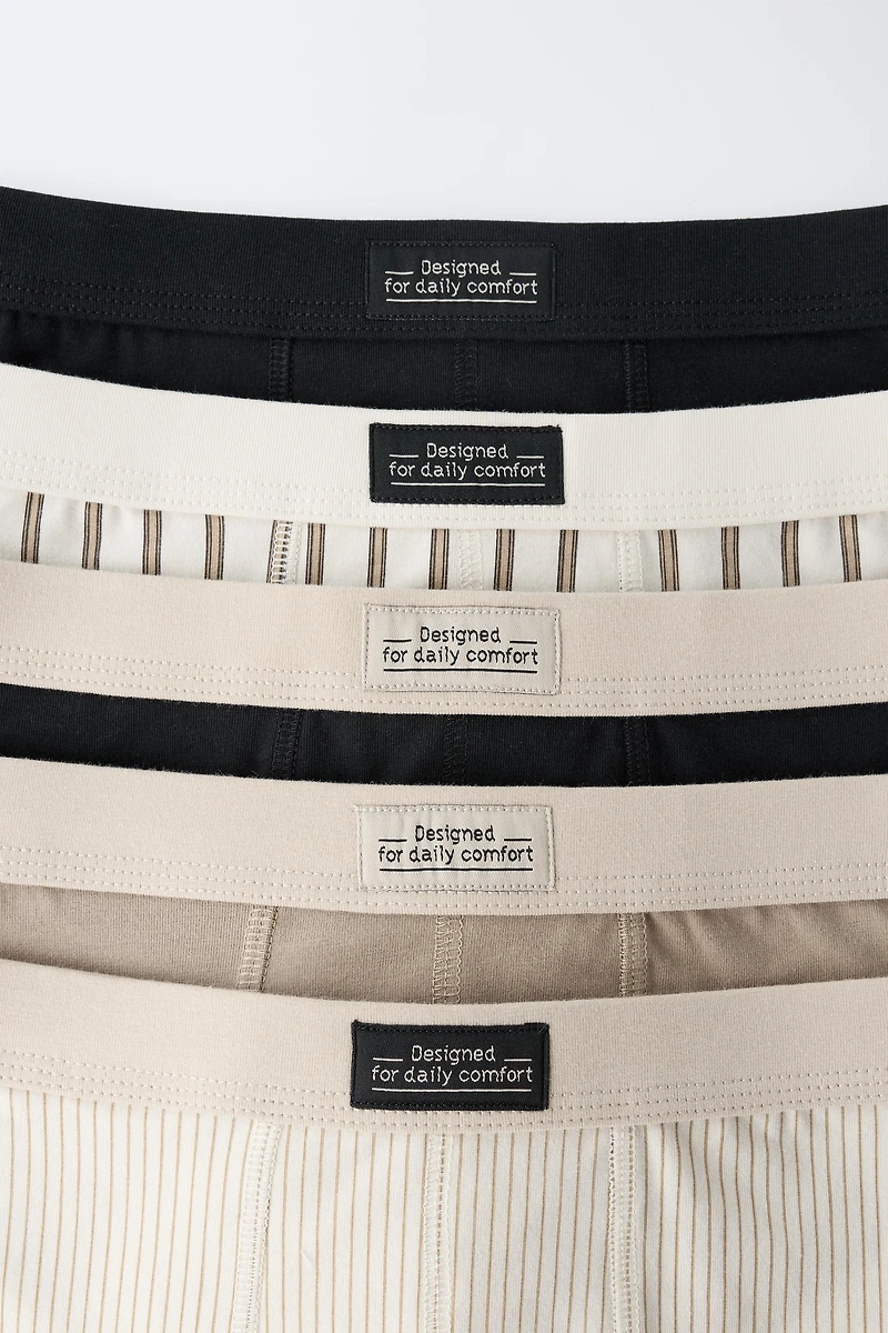 AGES 3-6 / FIVE-PACK OF STRIPED BOXERS