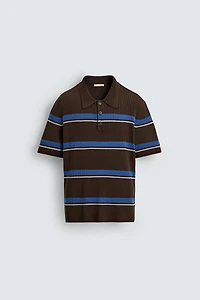 POLO EN MAILLE JACQUARD À RAYURES