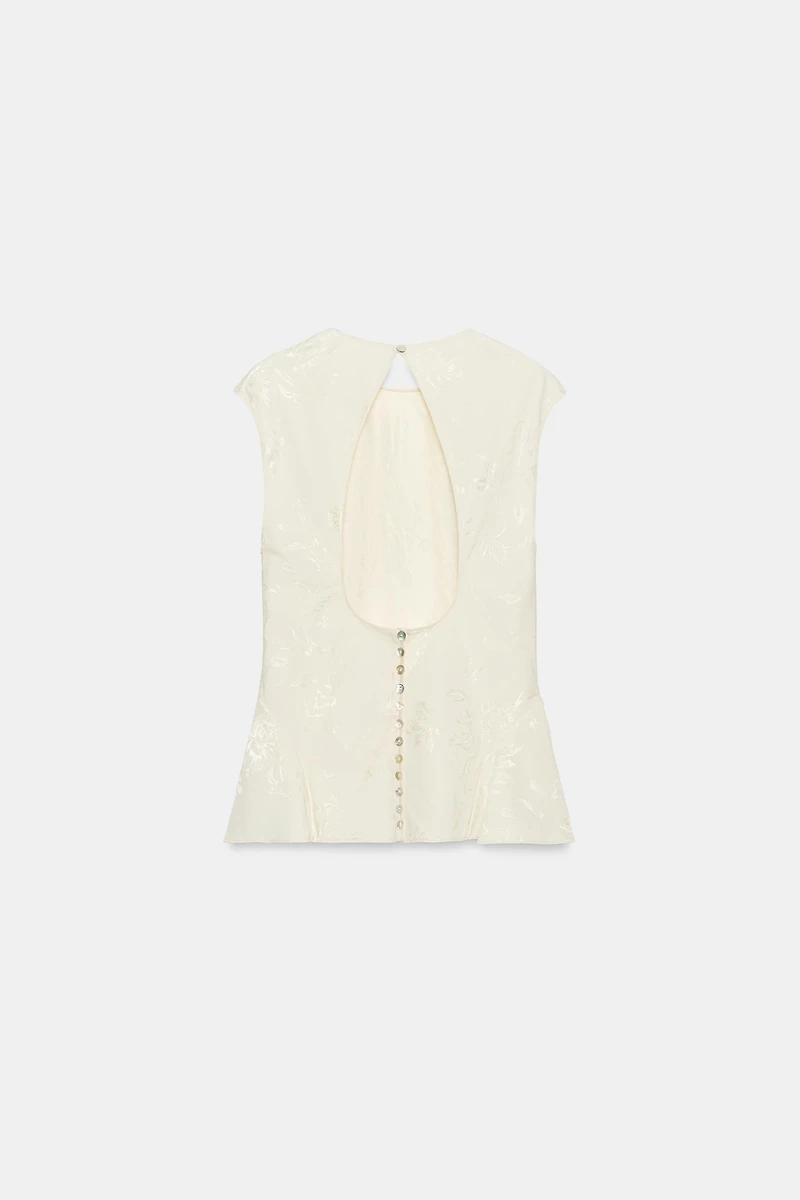 ZW COLLECTION JACQUARD PEPLUM SHIRT