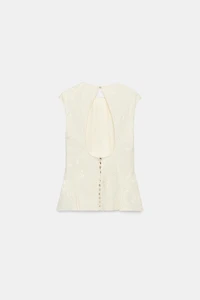 ZW COLLECTION JACQUARD PEPLUM SHIRT