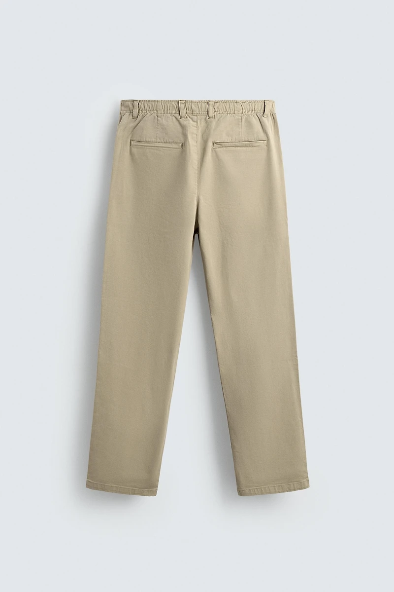 STRAIGHT FIT TWILL PANTS