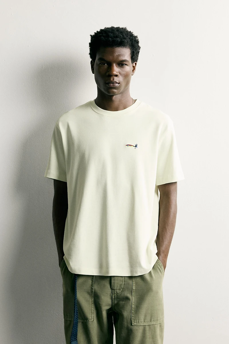 RELAXED FIT HOOK EMBROIDERY T-SHIRT