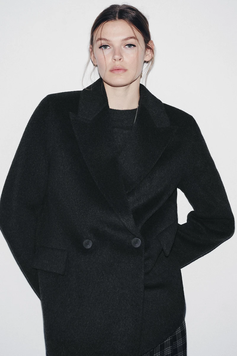 DOUBLE BREASTED WOOL BLEND BLAZER ZW COLLECTION