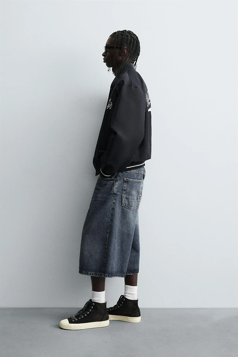 CONTRAST EMBROIDERED BOMBER JACKET