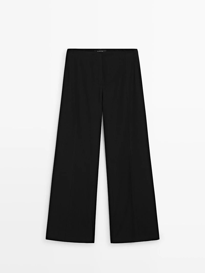 Cotton blend flared pants