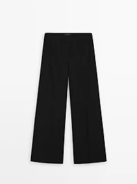Cotton blend flared pants
