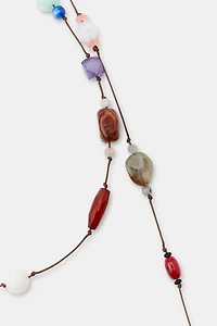 BEADED STONE CORD BELT
