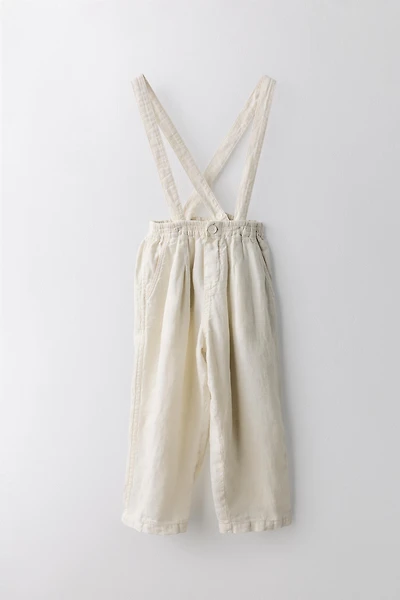 6-10 YEARS / 100% LINEN PANTS WITH REMOVABLE SUSPENDERS LIMITED EDITION