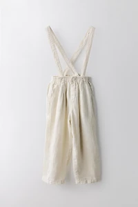 6-10 YEARS / 100% LINEN PANTS WITH REMOVABLE SUSPENDERS LIMITED EDITION